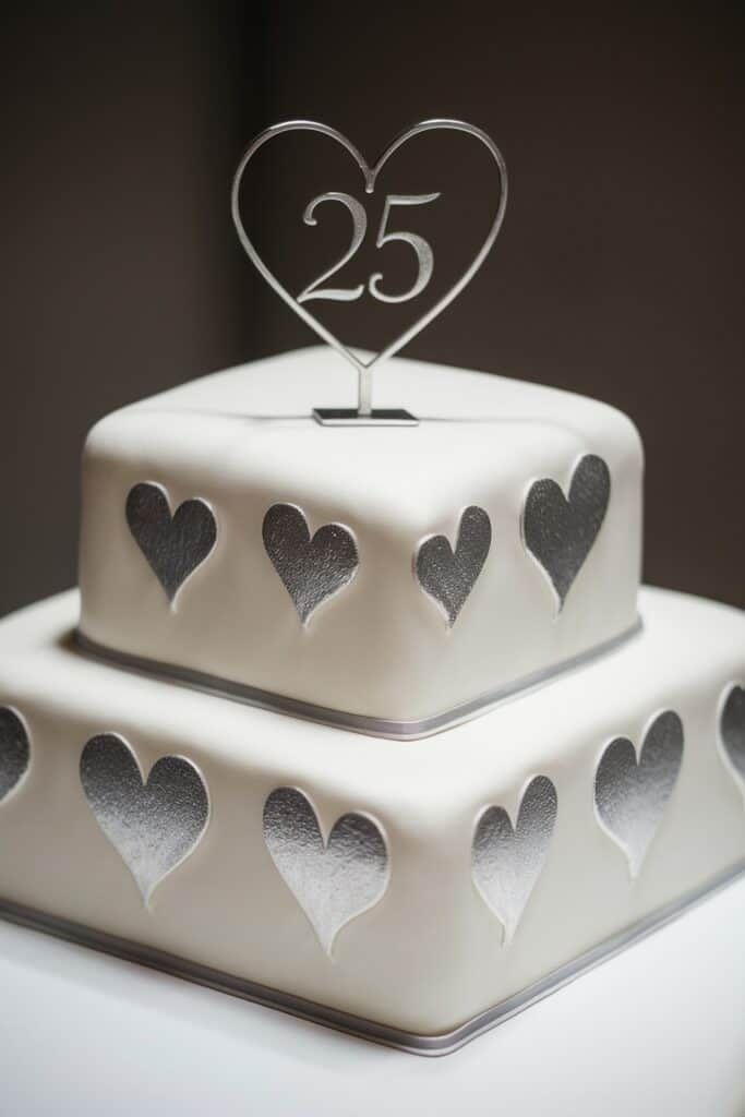 25th Anniversary cake design ( 10 )
