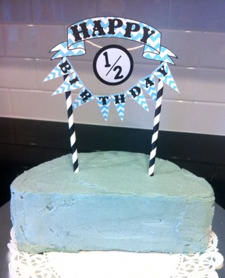 Half birthday cake design ( 21 )