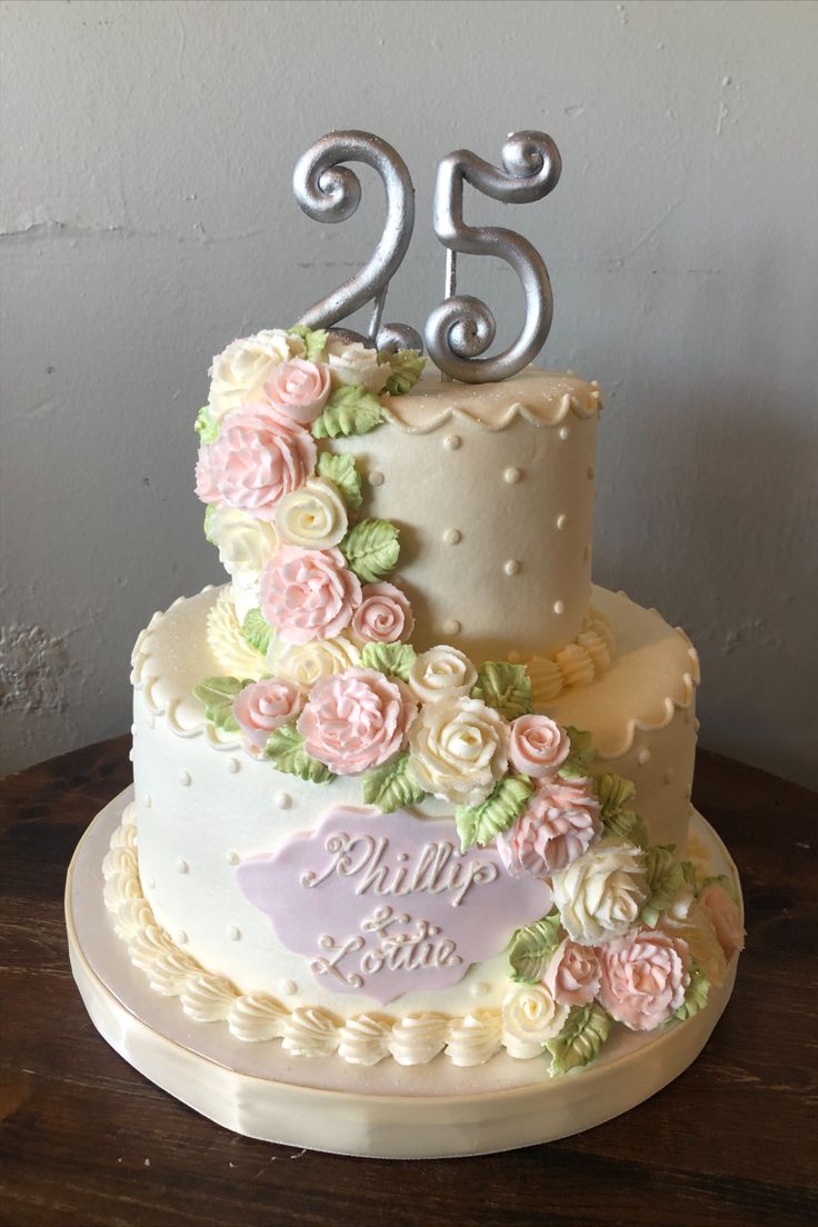 25th Anniversary cake design ( 4 )