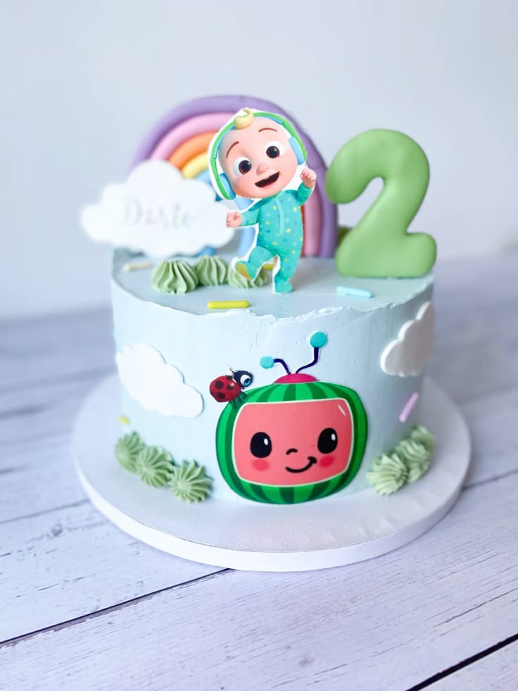 Cocomelon theme cake for 2nd birthday