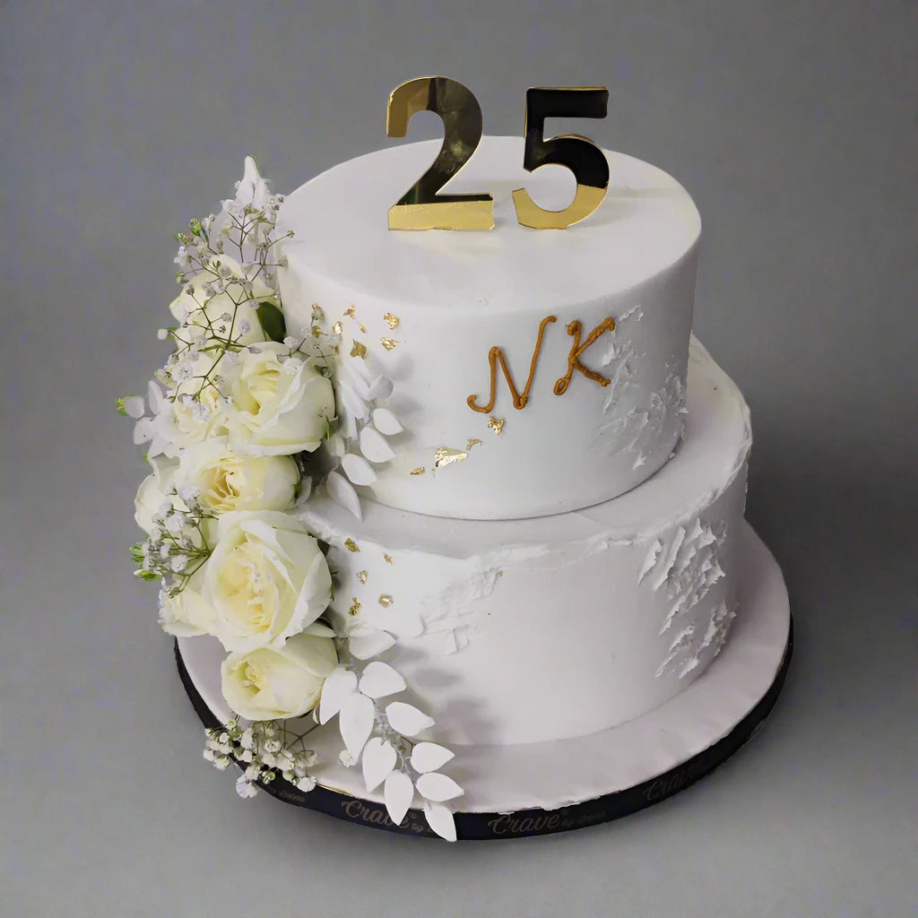 25th Anniversary cake design ( 6 )