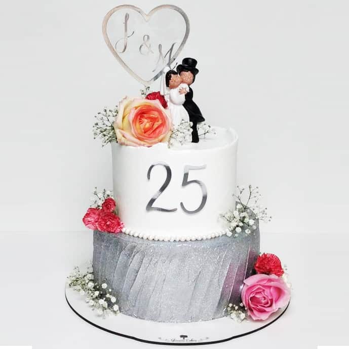 25th Anniversary cake design ( 3 )