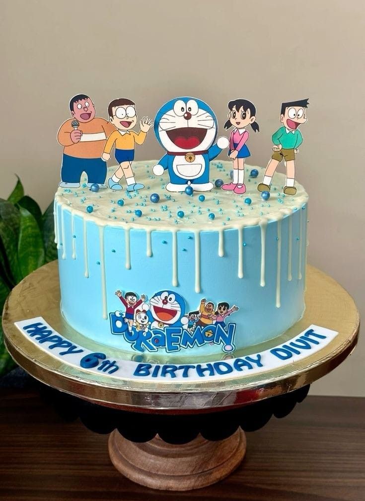 Doraemon theme cake