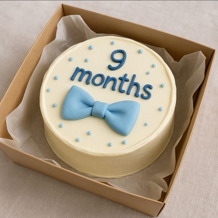 9 months birthday mini cake