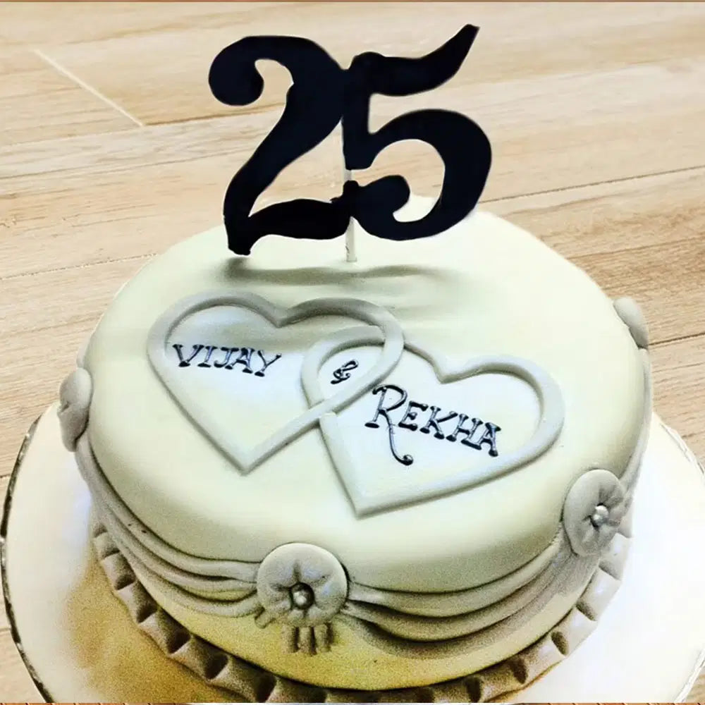 25th Anniversary cake design ( 2 )