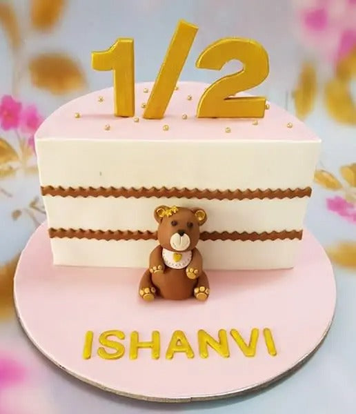 Half birthday cake design ( 12 )