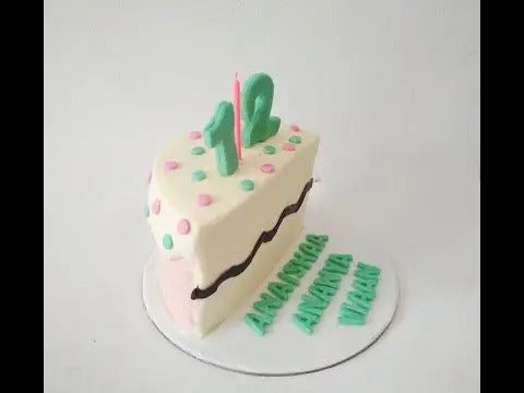 Half birthday cake design ( 30 )