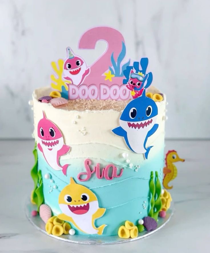 Baby Shark Cake Design 1