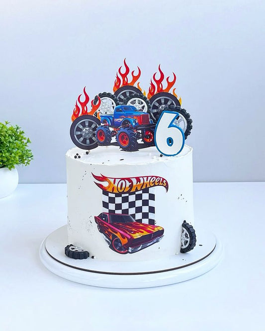 Hot wheels theme cake design 2