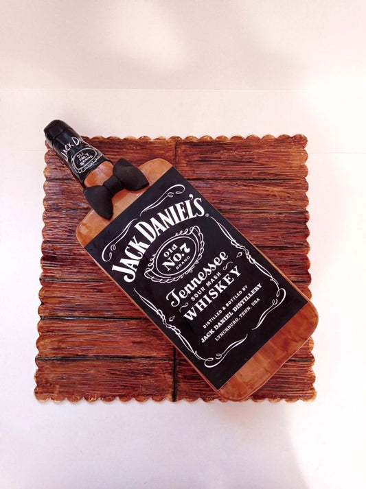 Jack Daniels Bottle Shape Cake Design 6