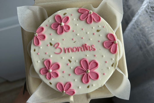3 months birthday cake for baby (girl)
