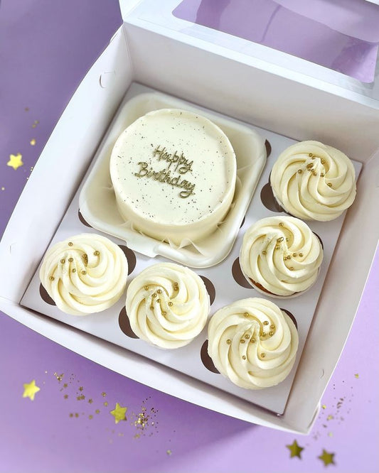 Bento Cake Delight with 5 Flavorful Cupcakes