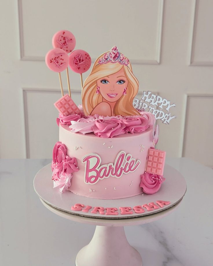 Barbie Girl Theme Cake Design 1