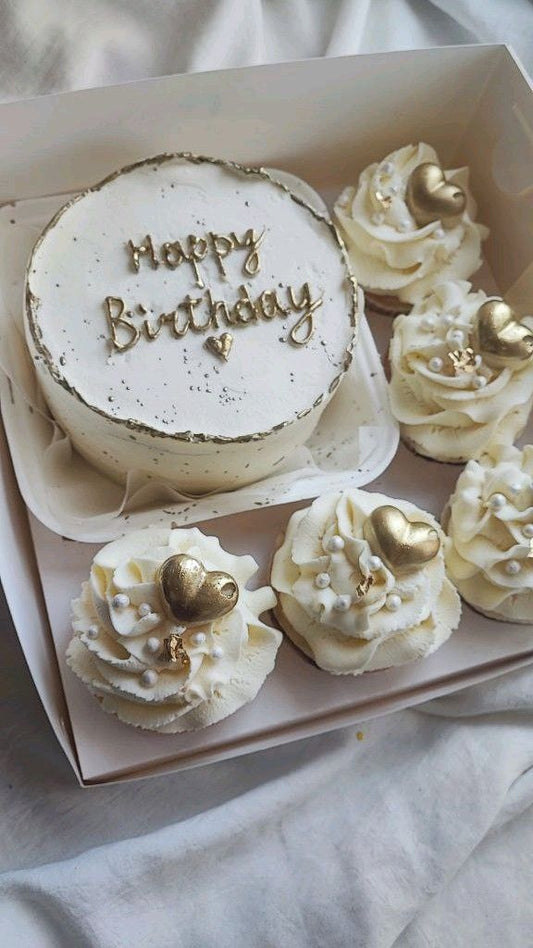 Decadent Duo: Bento Cake and Cupcakes
