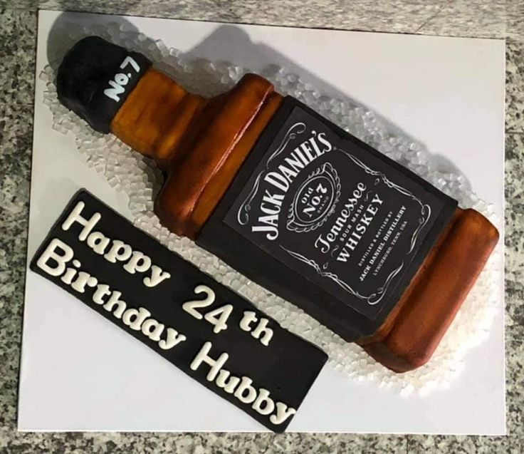 Jack Daniels Bottle Shape Cake Design 2