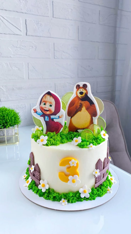 Masha and bear theme cake