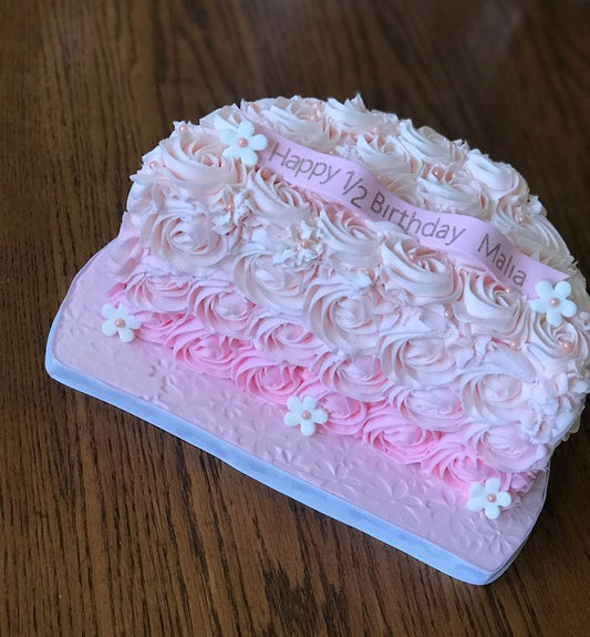 Half birthday cake design ( 4 )