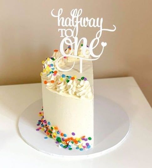 Half birthday cake design ( 8 )