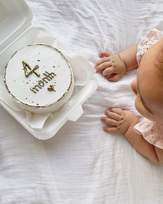 4 months birthday bento cake for baby