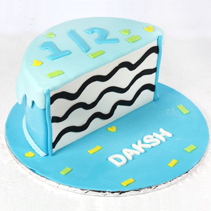 Half birthday cake design ( 17 )