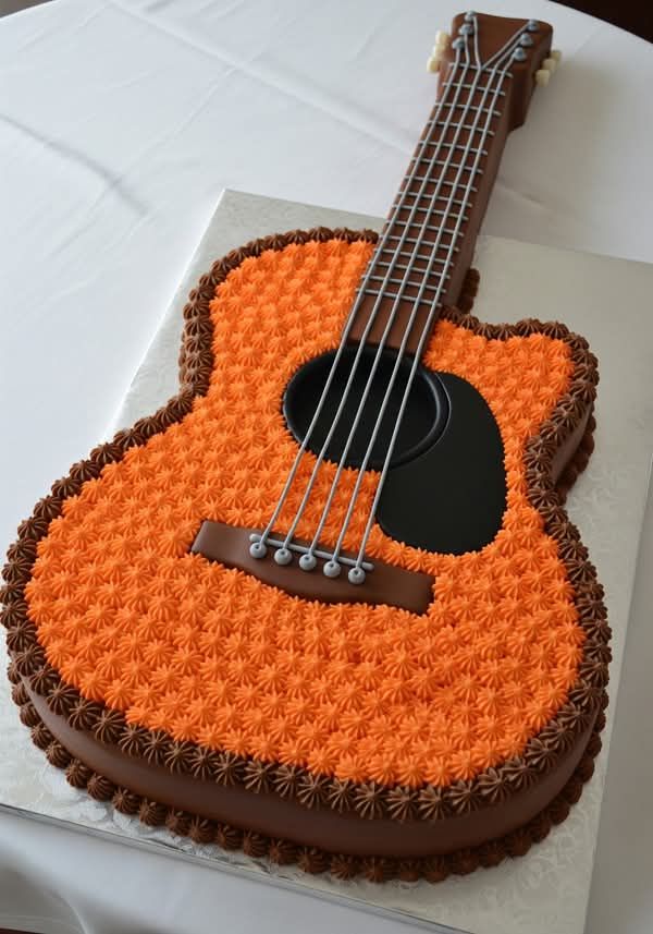 Guitar Theme Cake Design 3
