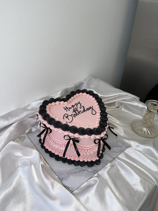 Black Pink Theme Cake Design 6