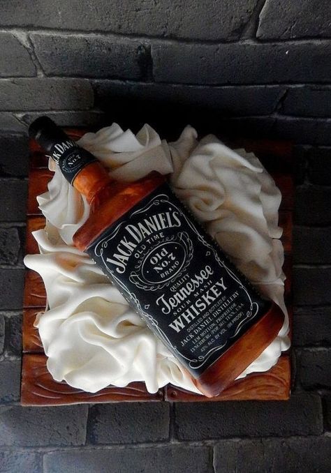 Jack Daniels Bottle Shape Cake Design 4