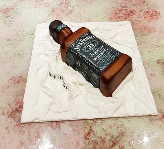 Jack Daniels Bottle Shape Cake Design 3