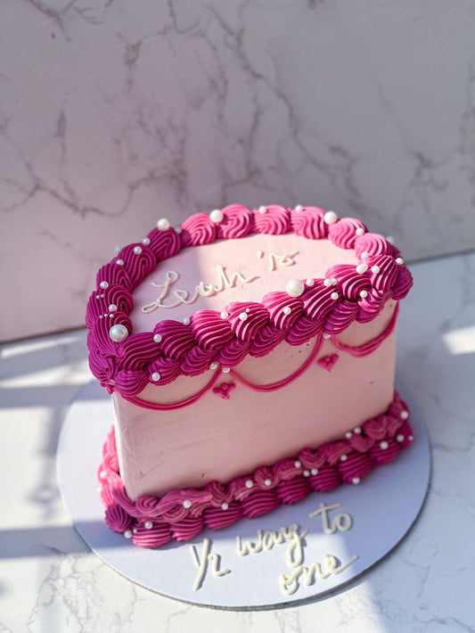 Half birthday cake design ( 6 )