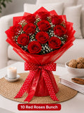 10 Fresh Red Roses Bouquet