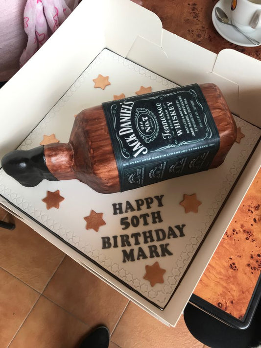 Jack Daniels Bottle Shape Cake Design 5