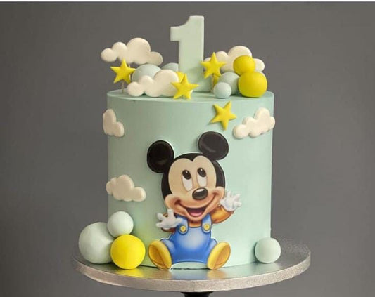 Mickey mouse theme cake for first birthday