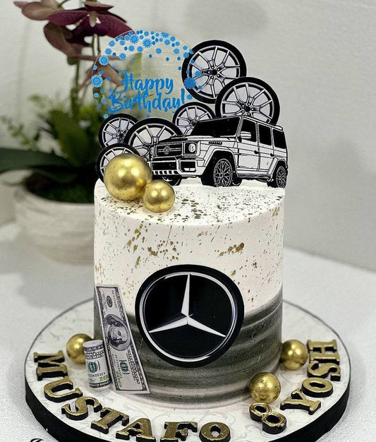 G WAGON golden theme cake