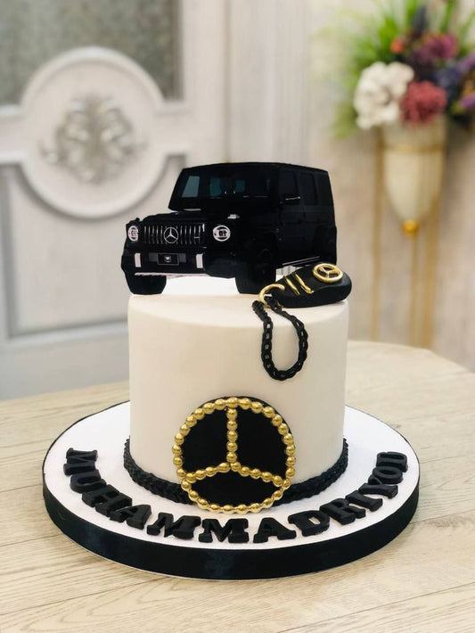 G WAGON theme cake with car sticker