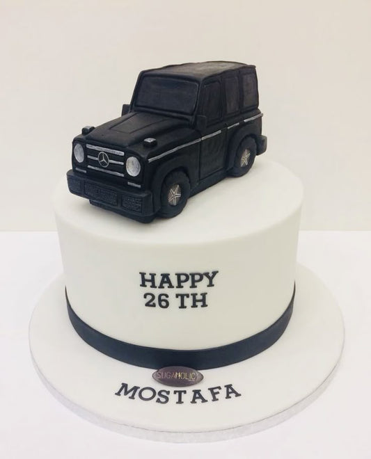 G WAGON theme cake with fondant car